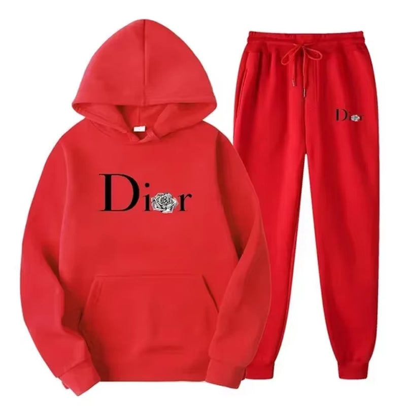 Men Tracksuit 2 Pieces Sets Hooded Sweatshirt +Drawstring Pants Male Hoodies Running Sportswear Men Women Autumn Sportwear